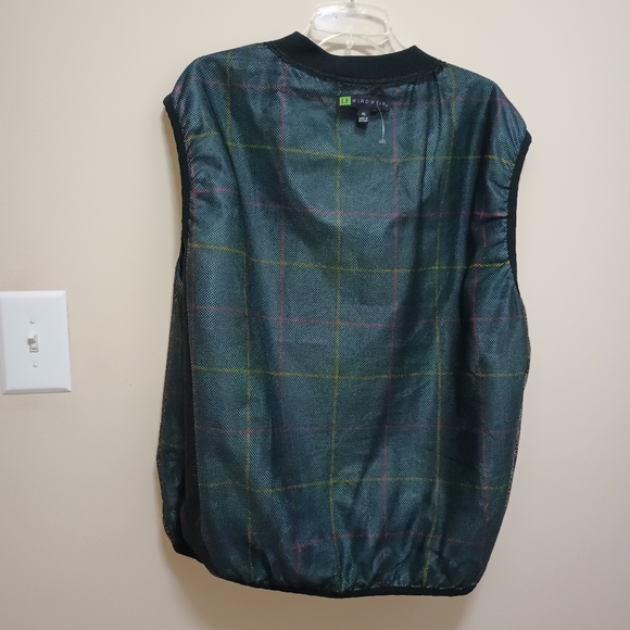 LF Windwear Green Plaid Mesh Lined Golf Windbreaker Pull-Over Vest Size Xlarge - Picture 6 of 14